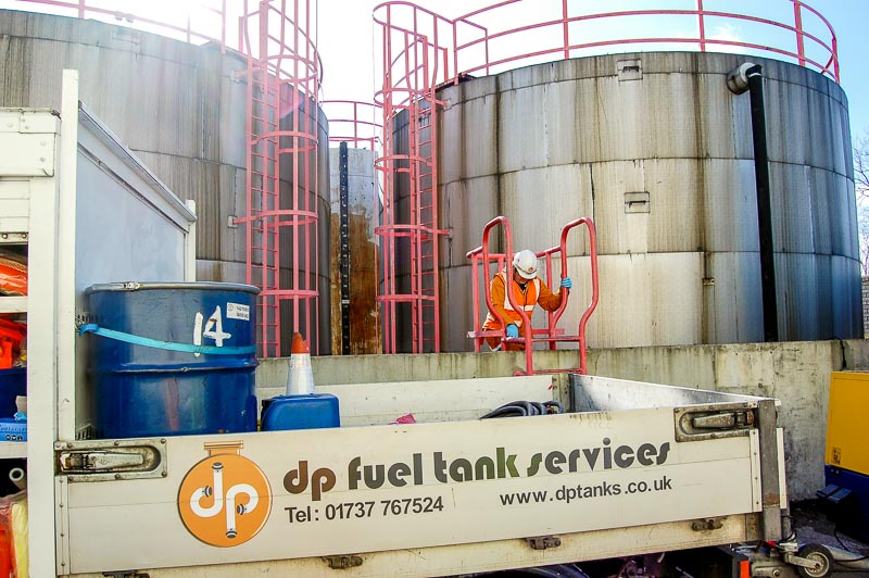 commercial fuel tank cleaning | Outside of a fuel tank